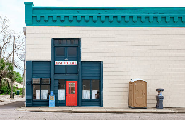 Porta potty delivery and setup in Darien Downtown, CT